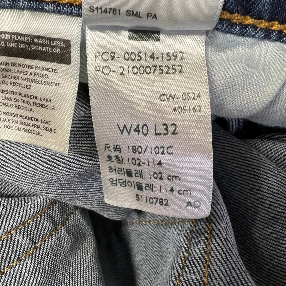 Levis 514 Jeans Men 40x32 Blue Denim Dark Wash Straight Fit Americana Heritage